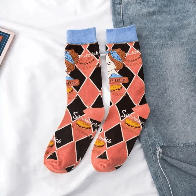 Harajuku Art Scene Crew Socks