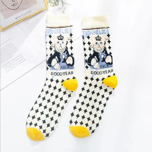Harajuku Art Scene Crew Socks