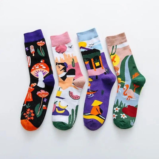 Harajuku Art Scene Crew Socks