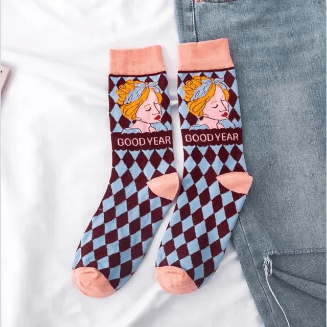 Harajuku Art Scene Crew Socks