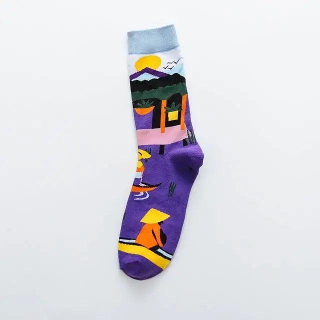Harajuku Art Scene Crew Socks