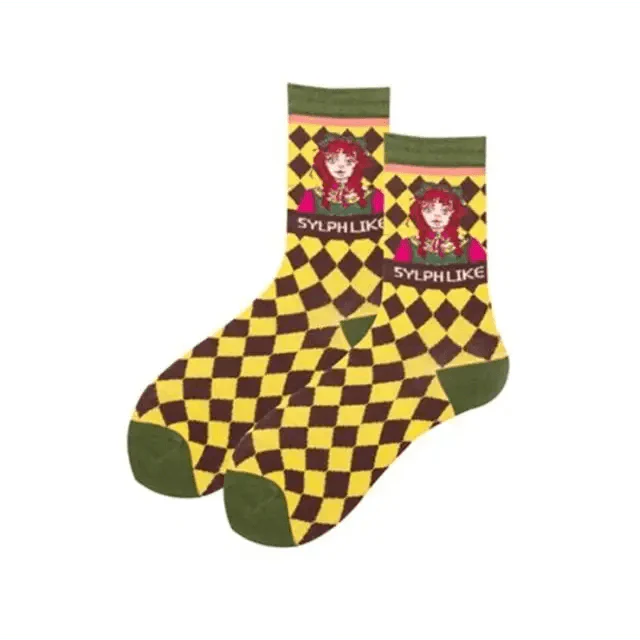 Harajuku Art Scene Crew Socks