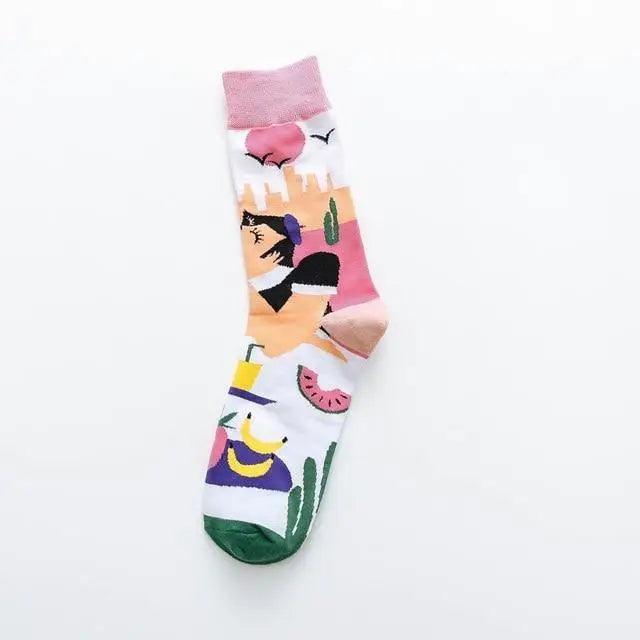 Harajuku Art Scene Crew Socks