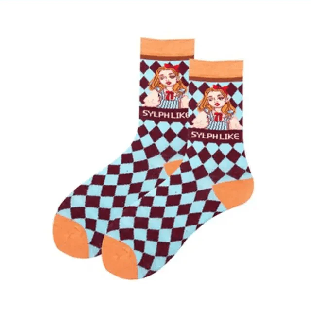 Harajuku Art Scene Crew Socks