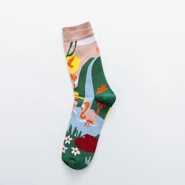 Harajuku Art Scene Crew Socks