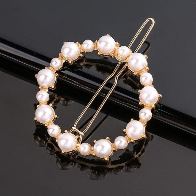 Pearl Hair Clips — Star & Round
