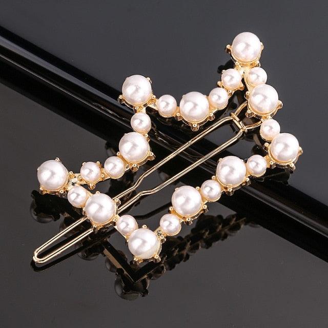 Pearl Hair Clips — Star & Round