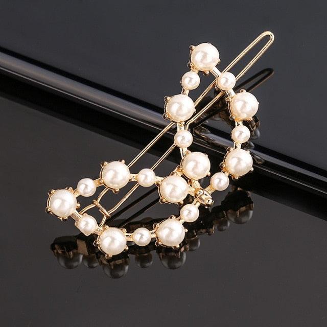 Pearl Hair Clips — Star & Round