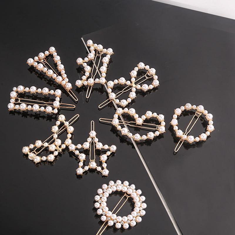Pearl Hair Clips — Star & Round