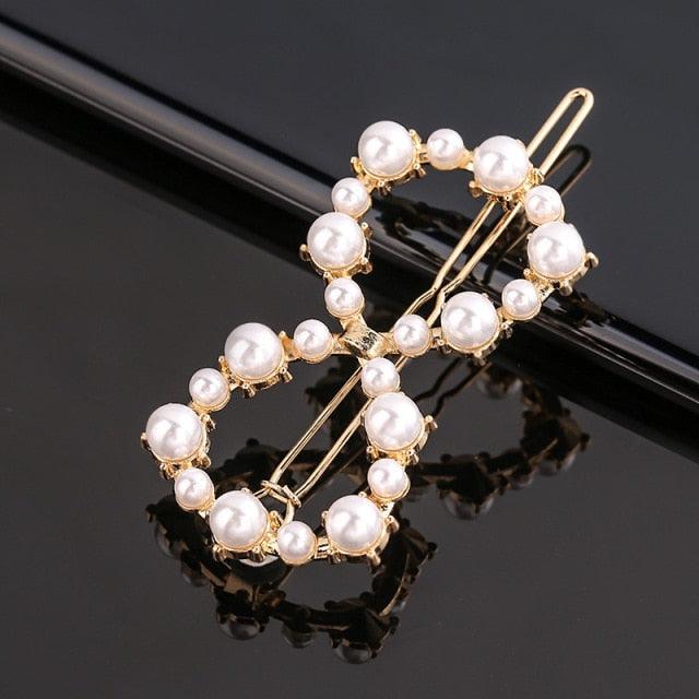 Pearl Hair Clips — Star & Round
