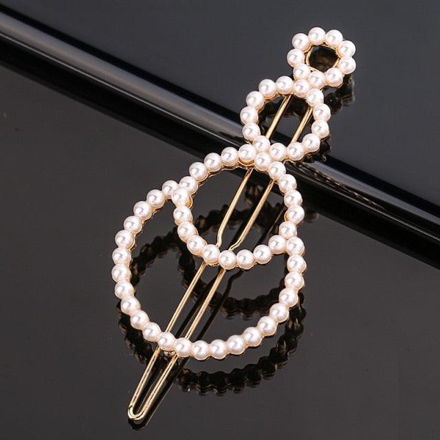 Pearl Hair Clips — Star & Round