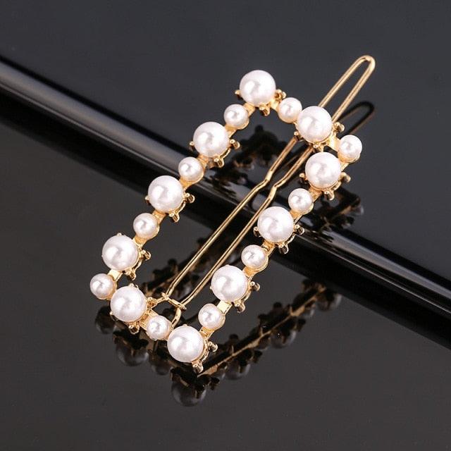 Pearl Hair Clips — Star & Round