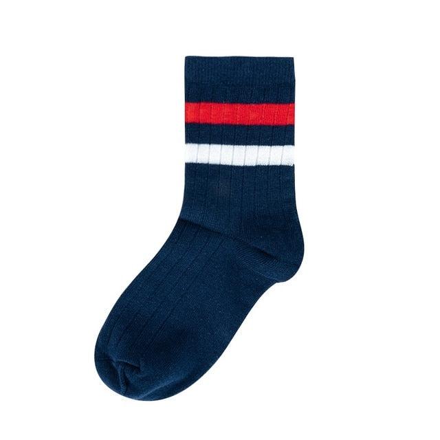 Rainbow Stripe Athletic Crew Socks