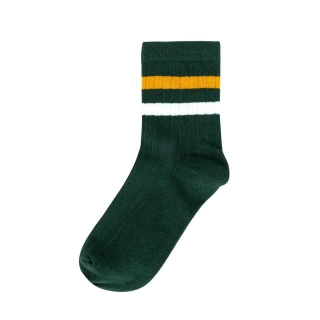 Rainbow Stripe Athletic Crew Socks