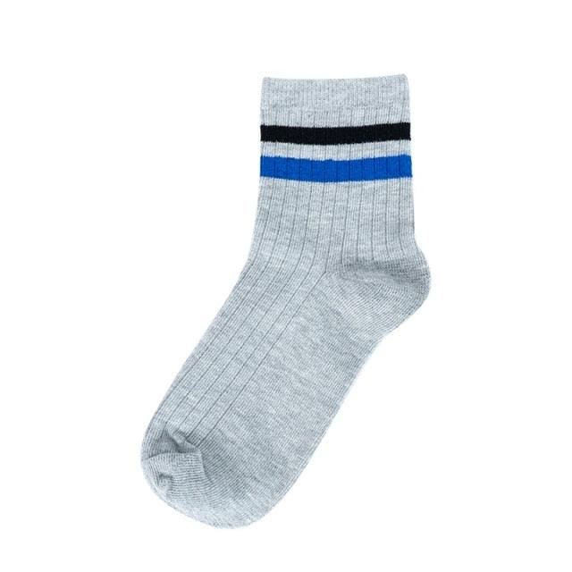Rainbow Stripe Athletic Crew Socks