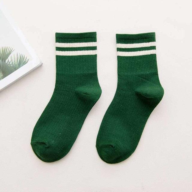 Rainbow Stripe Athletic Crew Socks