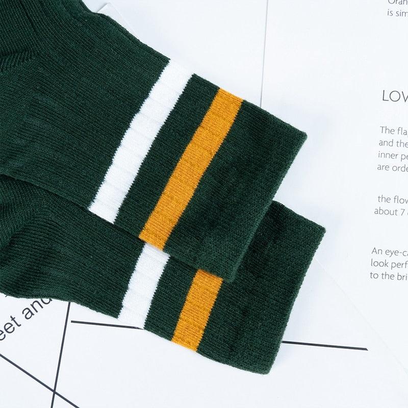 Rainbow Stripe Athletic Crew Socks