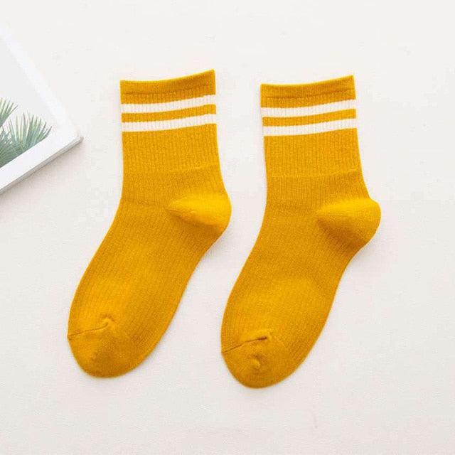 Rainbow Stripe Athletic Crew Socks