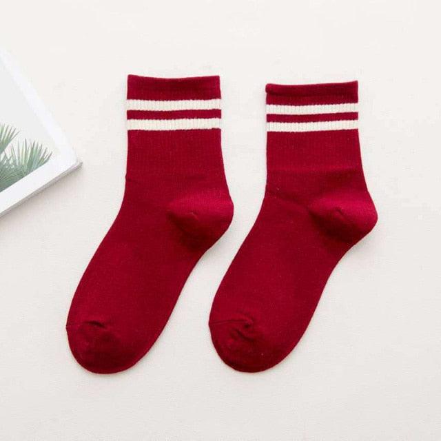 Rainbow Stripe Athletic Crew Socks