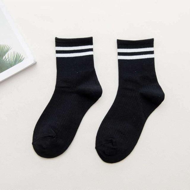 Rainbow Stripe Athletic Crew Socks