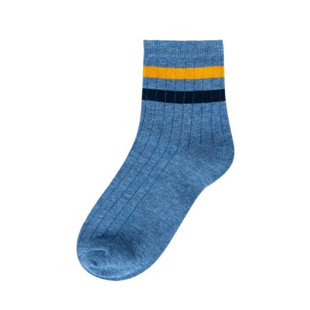 Rainbow Stripe Athletic Crew Socks