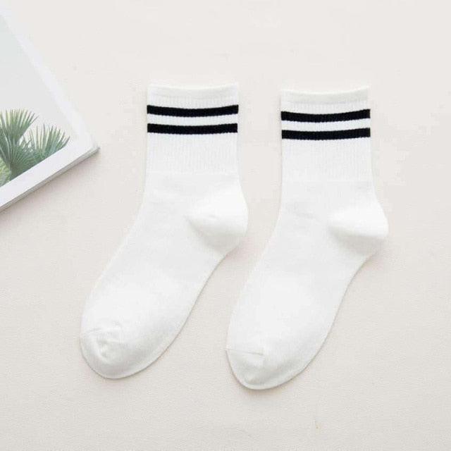 Rainbow Stripe Athletic Crew Socks