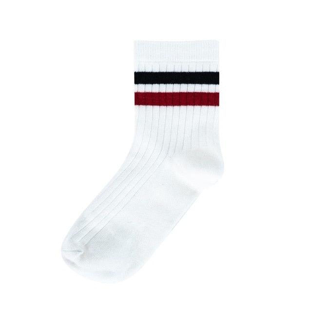 Rainbow Stripe Athletic Crew Socks