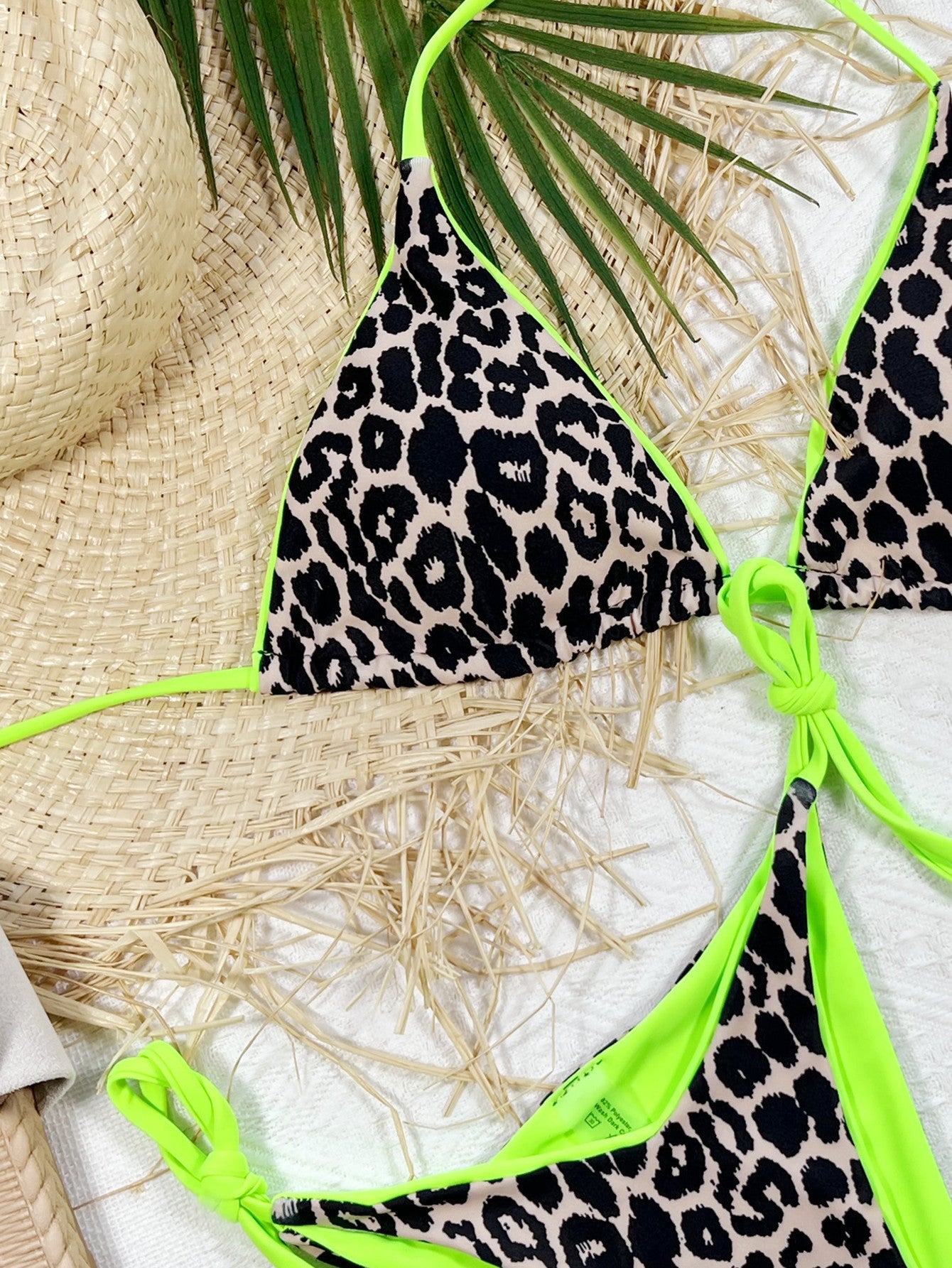 Leopard Print Tie-Side Bikini Set
