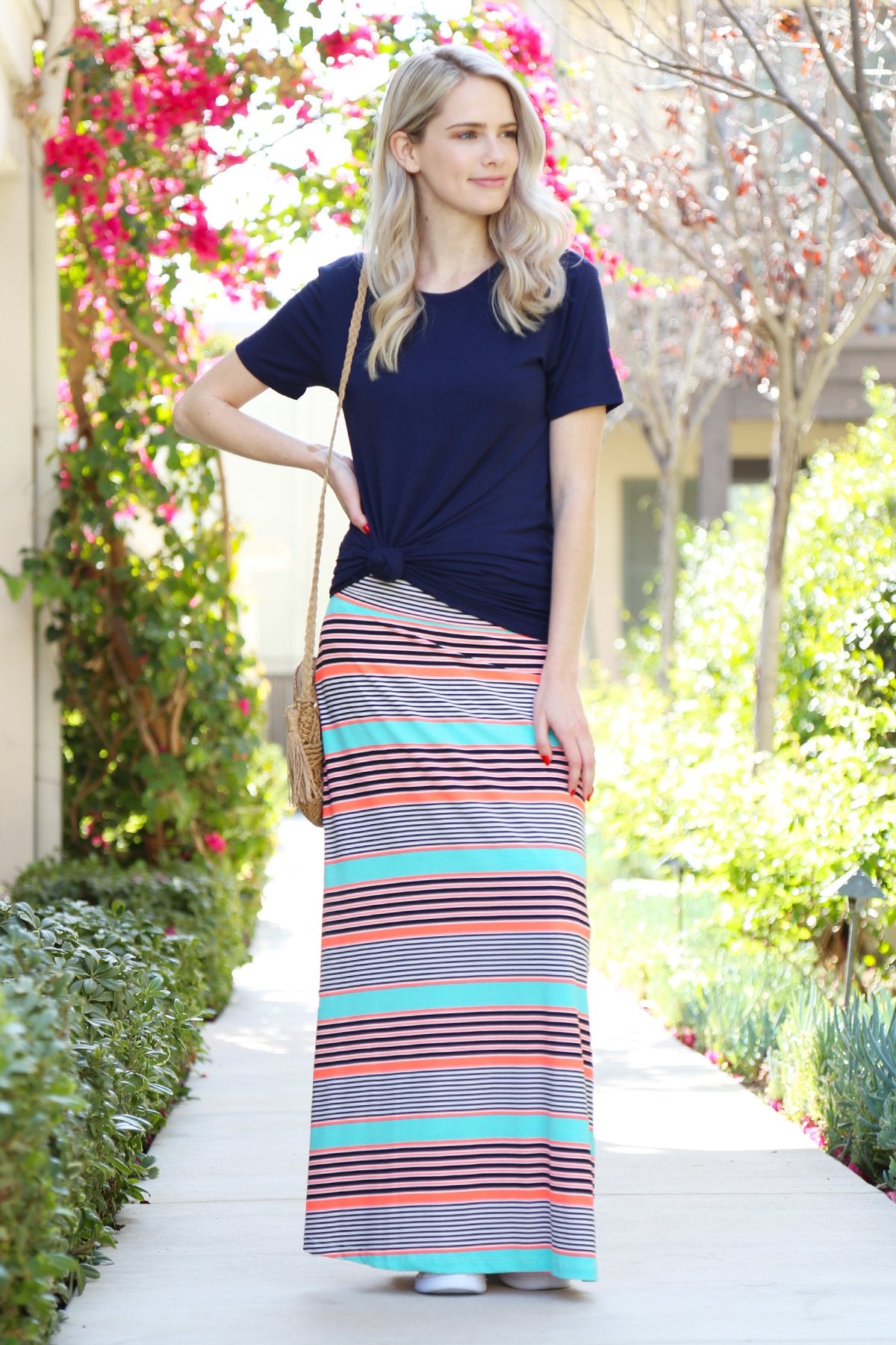 Simple Patterned Maxi Skirt