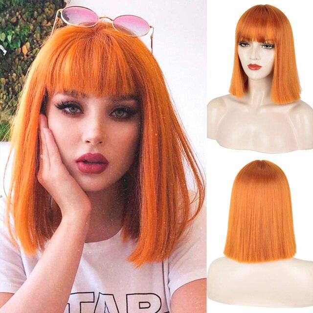 Short Bob Synthetic Wig with Bangs