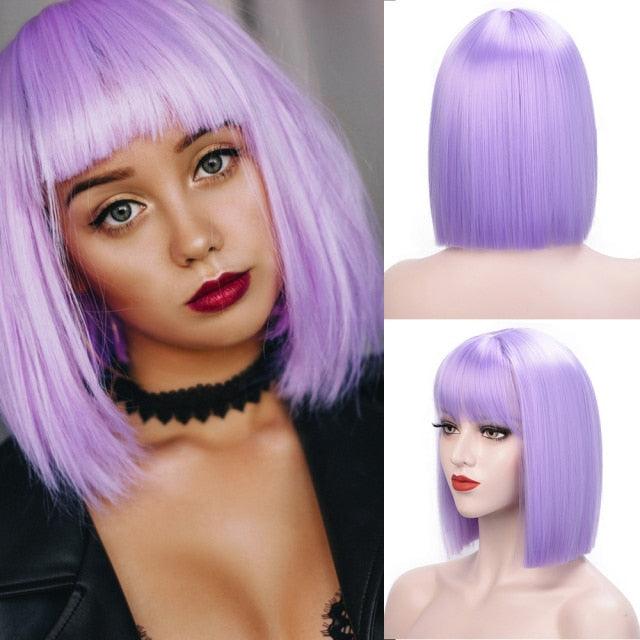 Short Bob Synthetic Wig with Bangs