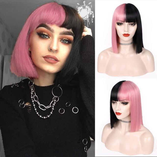 Short Bob Synthetic Wig with Bangs