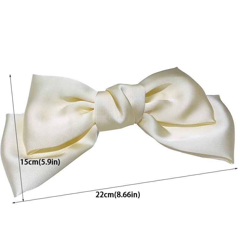 Solid Color Big Satin Bow Hairpins