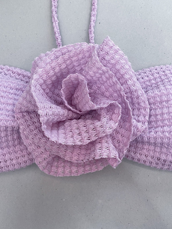 3D Flower Three-Piece Bikini Set