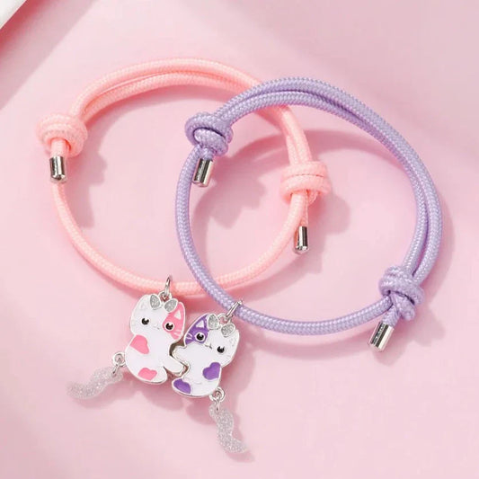 Pulseras de la amistad de gato kawaii