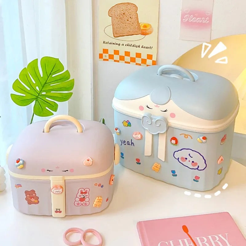 Cajas organizadoras de accesorios para el cabello en tonos pastel