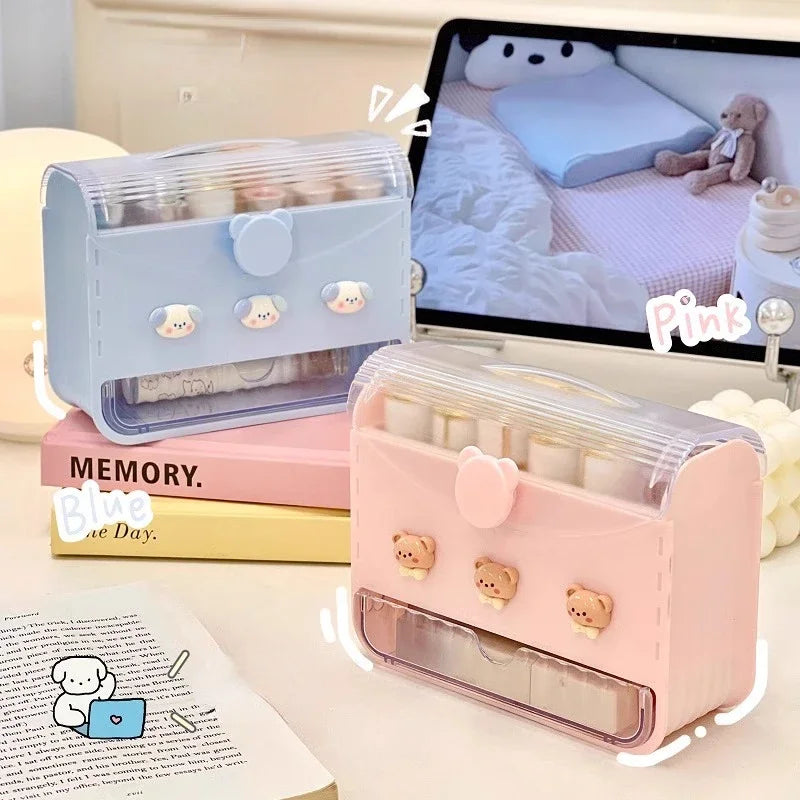 Boîte de rangement pour rouge à lèvres pastel