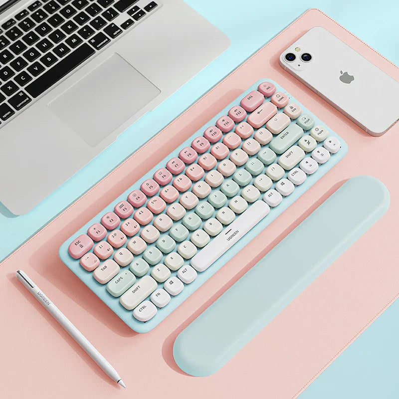 Clavier sans fil rose pastel et vert