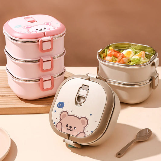 Cajas bento apilables de acero inoxidable