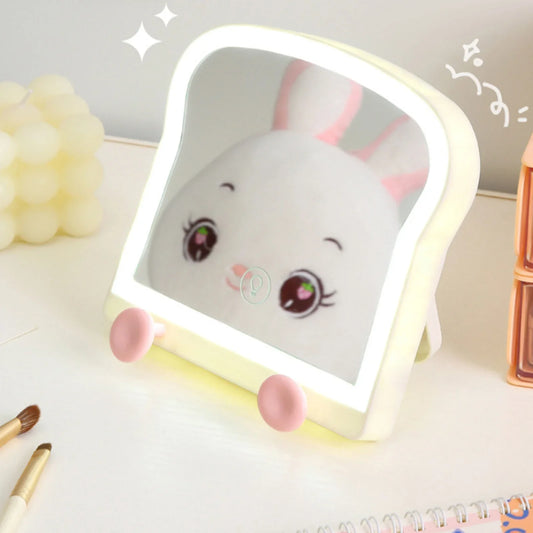 Miroir de maquillage LED Kawaii Toast