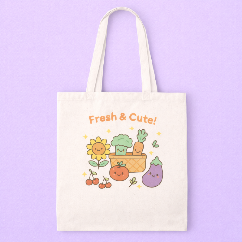 Kawaii Farmer's Market Tote Bag