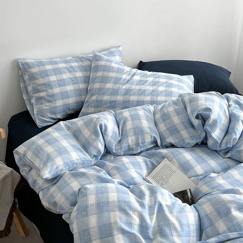 Gray Pinstripe Duvet Cover Set