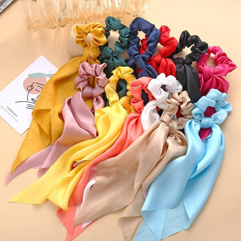 Satin Ribbon Ponytail Scrunchies