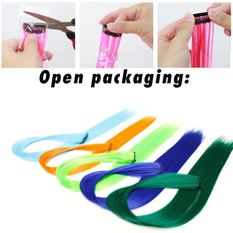 Rainbow Clip-In Hair Color Streaks