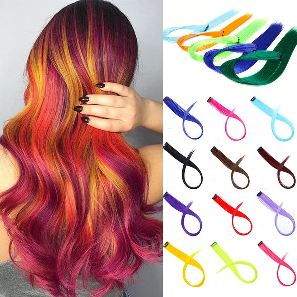 Rainbow Clip-In Hair Color Streaks