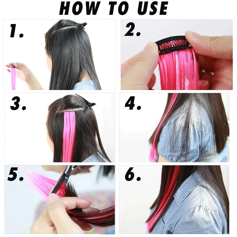 Rainbow Clip-In Hair Color Streaks
