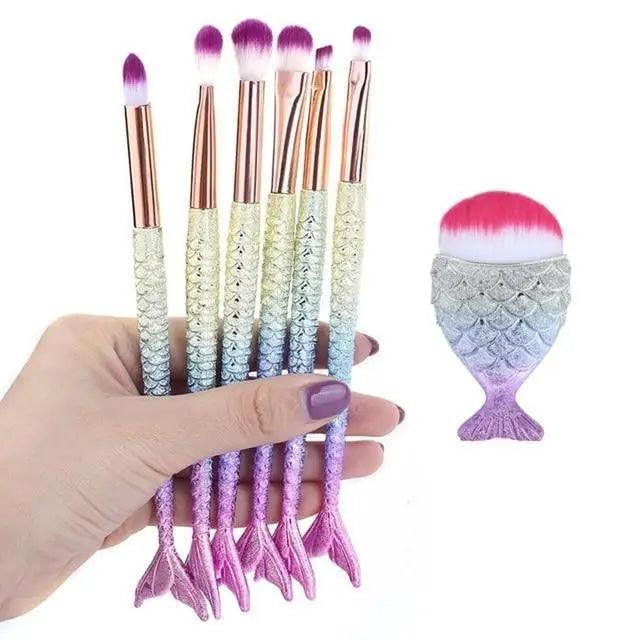 11-Piece Mermaid Makeup Brush Set