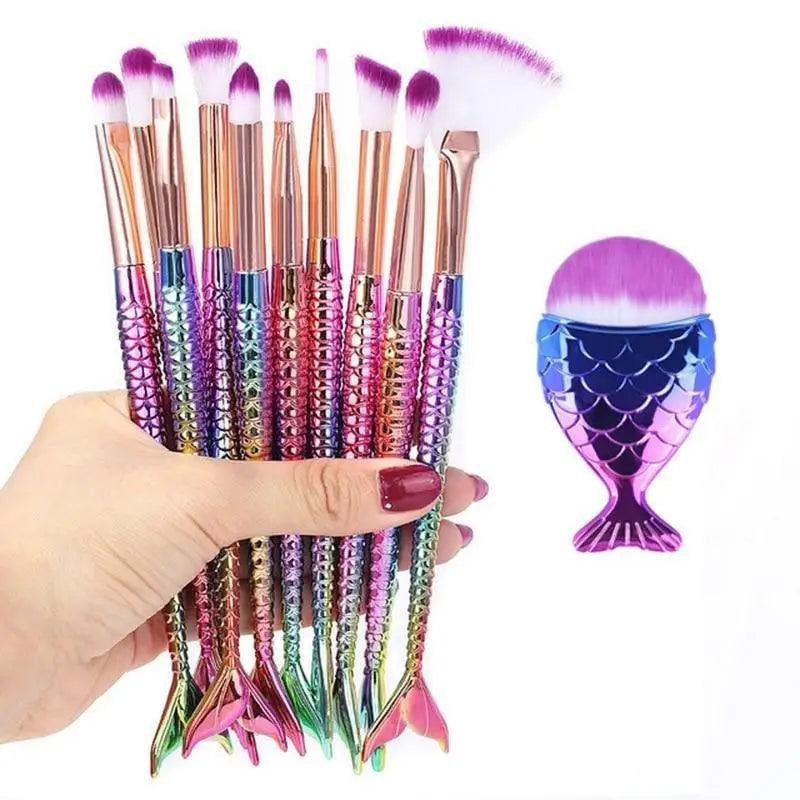 11-Piece Mermaid Makeup Brush Set