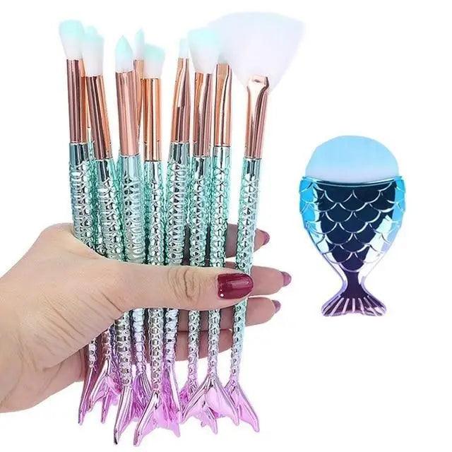 11-Piece Mermaid Makeup Brush Set