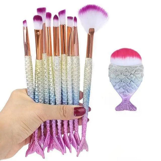 11-Piece Mermaid Makeup Brush Set